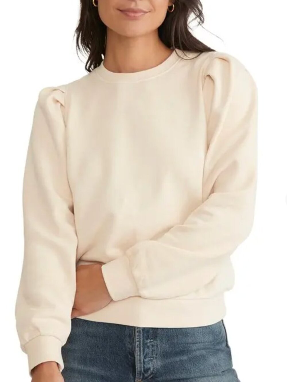 Marine Layer Enya Puff Sleeve Sweatshirt | Size Medium
